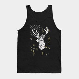 Camouflage American Flag Deer Hunting Tank Top